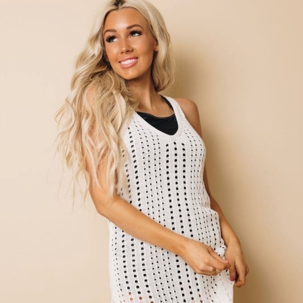New Crochet Mini Beach Dress